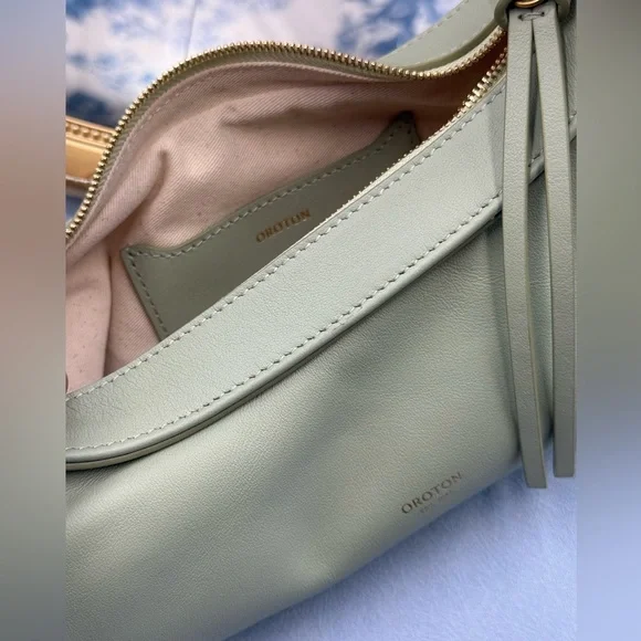🆕 OROTON 🧿 NWOT Cinder Mini Baguette Shoulder Bag, Agave Green - Picture 10 of 12